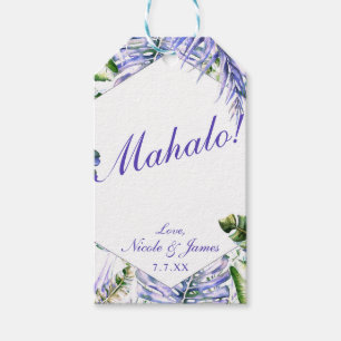 Étiquettes-cadeau Île Lilas Pourpre Mariage Chic d'Île Tropicale