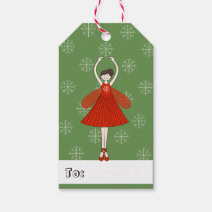Étiquettes-cadeau illusima Ballerina Fée Noël Snowflakes
