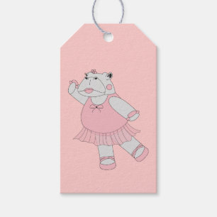 Étiquettes-cadeau illusima Hippopotame Ballerine Rose Clair