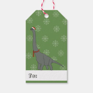 Étiquettes-cadeau illusima Snowflakes Dinosaures de Noël à long cou