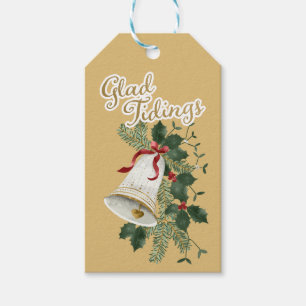 Étiquettes-cadeau Illustration Bell Glad Tidings Noël Tags cadeaux
