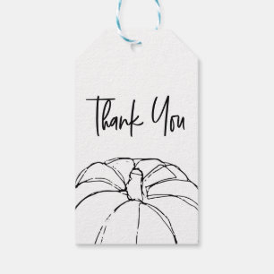 Étiquettes-cadeau Illustration citrouille simple Merci