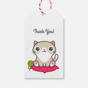 Étiquettes-cadeau Illustration Cute Kitty