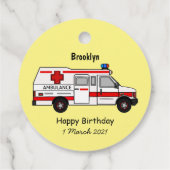 Étiquettes Cadeau Illustration d'ambulance (Dos)