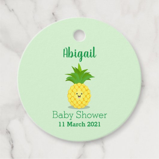 Étiquettes Cadeau Illustration d'ananas mignon (Devant)