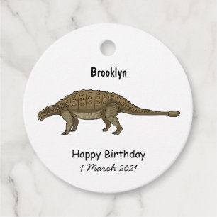 Étiquettes Cadeau Illustration d'Ankylosaurus