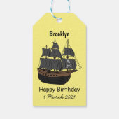 Étiquettes-cadeau Illustration de bateau pirate (Dos)