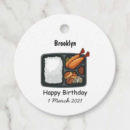 Étiquettes Cadeau Illustration de Bento (Devant)