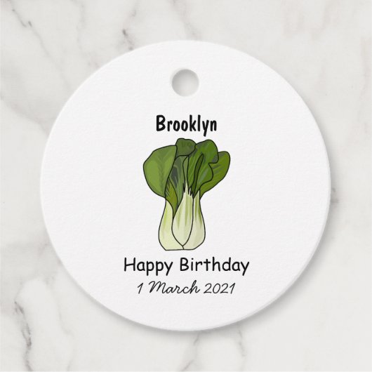 Étiquettes Cadeau Illustration de Bok choy (Devant)