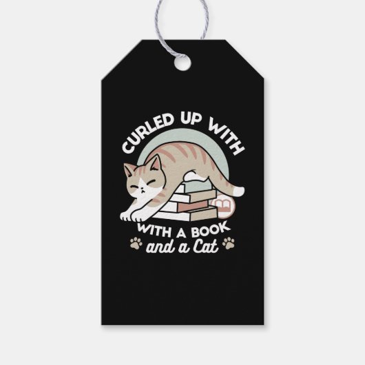 Étiquettes-cadeau Illustration de chat Lover - Curled Up & Cosy (Devant)