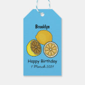 Étiquettes-cadeau Illustration de citron (Dos)