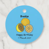 Étiquettes Cadeau Illustration de citron (Dos)