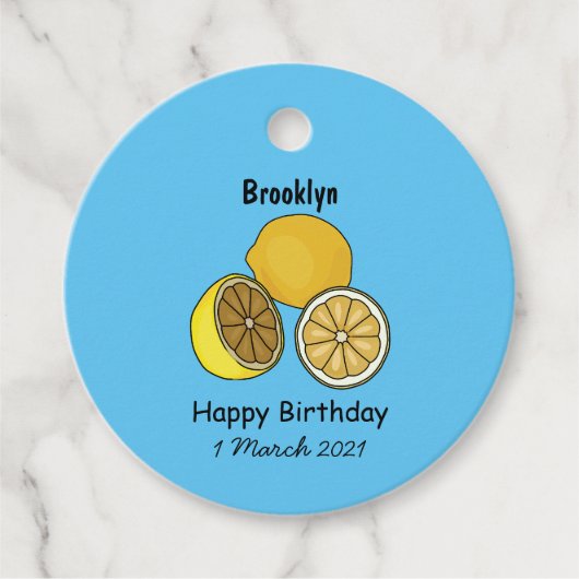 Étiquettes Cadeau Illustration de citron (Devant)