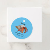 Étiquettes Cadeau Illustration de crabe ermite (En situation)