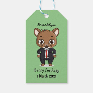 Étiquettes-cadeau Illustration de dessin animé de rat mignon