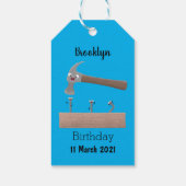 Étiquettes-cadeau Illustration de dessin mignon, marteau et ongles (Dos)