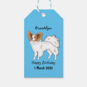 Étiquettes-cadeau Illustration de dessin pour chien de Papillon