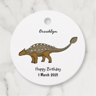 Étiquettes Cadeau Illustration de dinosaure blindé Ankylosaurus