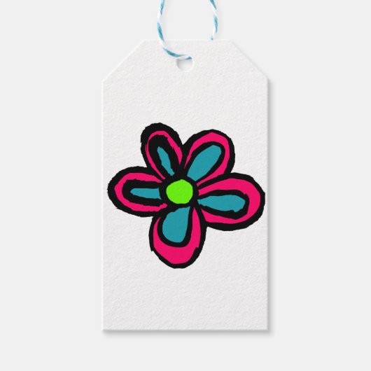 Étiquettes-cadeau illustration de fleur (Devant)