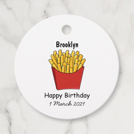 Étiquettes Cadeau Illustration de frites (Devant)