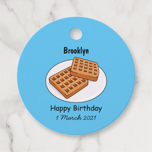 Étiquettes Cadeau Illustration de gaufre (Devant)