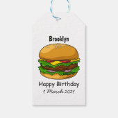 Étiquettes-cadeau Illustration de Hamburger (Dos)
