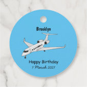 Étiquettes Cadeau Illustration de jet privé (Dos)