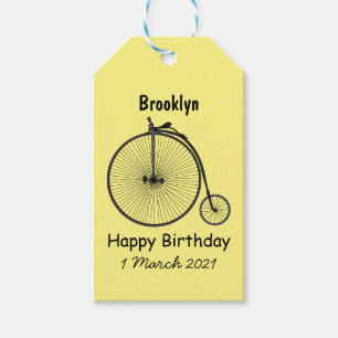 Étiquettes-cadeau Illustration de la bande dessinée de vélo à grande