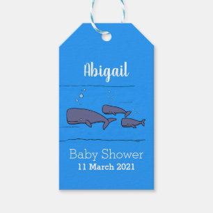 Étiquettes-cadeau Illustration de la mignonne migration des baleines