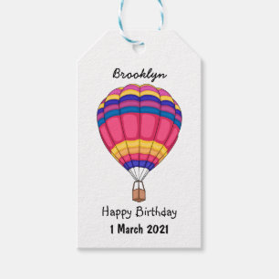 Étiquettes-cadeau Illustration de la montgolfière