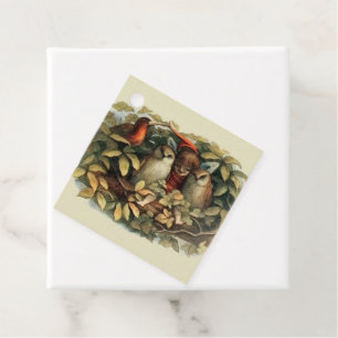 Étiquettes Cadeau Illustration de la nature des hiboux et des fées e