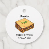 Étiquettes Cadeau Illustration de Lasagna (Dos)