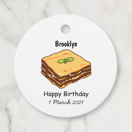 Étiquettes Cadeau Illustration de Lasagna (Devant)