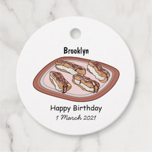 Étiquettes Cadeau Illustration de l'éclair de chocolat