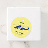 Étiquettes Cadeau Illustration de l'hélicoptère de police (En situation)