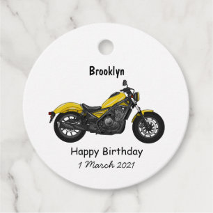 Étiquettes Cadeau Illustration de moto Cruiser