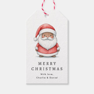 Étiquettes-cadeau Illustration de Père Noël mignon Joyeux Noël