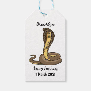 Étiquettes-cadeau Illustration de serpent à cobra Brown