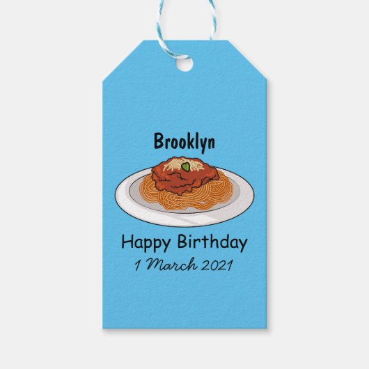 Étiquettes-cadeau Illustration de Spaghetti (Devant)