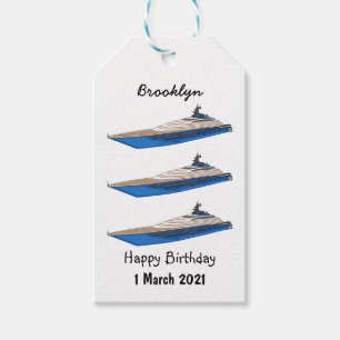 Étiquettes-cadeau Illustration de yacht