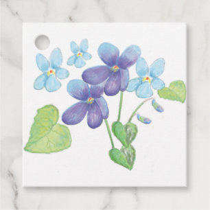 Étiquettes Cadeau Illustration des fleurs de violet sauvages