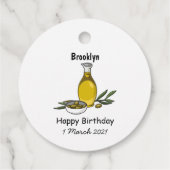 Étiquettes Cadeau Illustration d'huile d'olive (Dos)