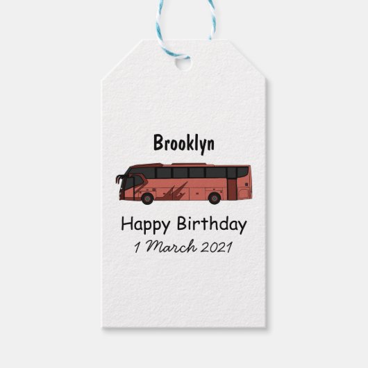 Étiquettes-cadeau Illustration du bus (Devant)