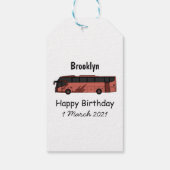 Étiquettes-cadeau Illustration du bus (Dos)