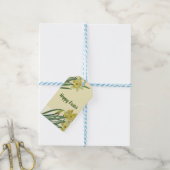 Étiquettes-cadeau Illustration du portrait des jonquilles d'aquarell (Avec de laficelle)