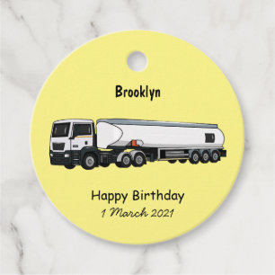 Étiquettes Cadeau Illustration du transport de carburant par camion-