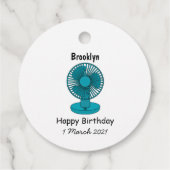 Étiquettes Cadeau Illustration du ventilateur (Dos)