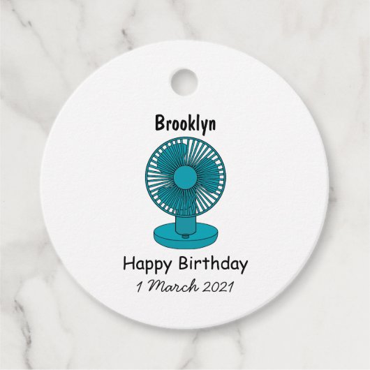 Étiquettes Cadeau Illustration du ventilateur (Devant)
