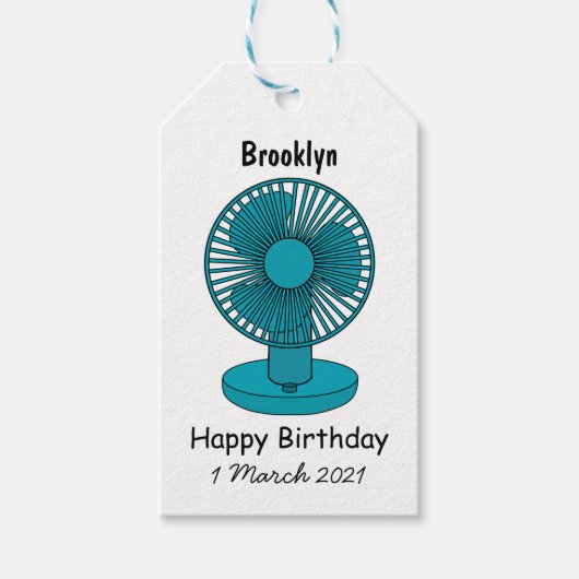 Étiquettes-cadeau Illustration du ventilateur (Devant)