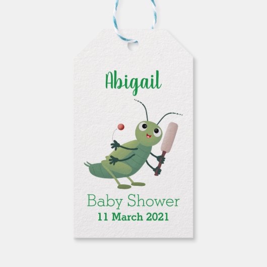 Étiquettes-cadeau Illustration d'un insecte du cricket vert mou (Dos)